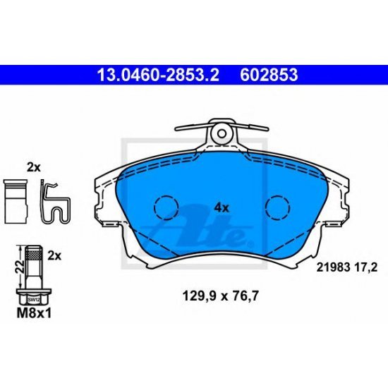 set placute frana,frana disc