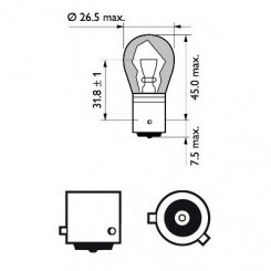 Set de 2 becuri PY21W 12V 21W BAU15s SILVER VISION (BLISTER)