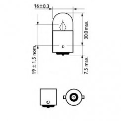 Set de 2 becuri R5W 12V 5W BA15s (BLISTER)