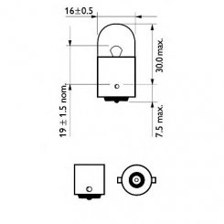 Bec R10W 12V 10W BA15s