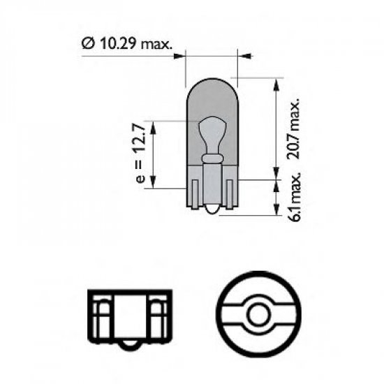 Set de 2 becuri WY5W 12V 5W W2,1X9,5d galben (BLISTER)