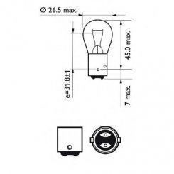 Set de 2 becuri P21/4W 12V 24/4W BAZ15d (BLISTER)