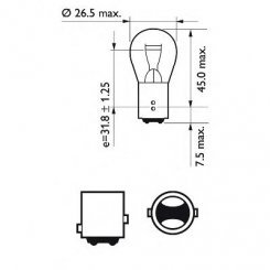 Set de 2 becuri  P21/5W 12V BAY15d (BLISTER)