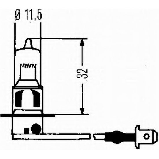 Bec  far faza lunga H3  12 V HELLA 8GH002090133