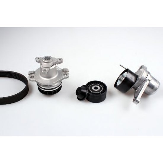 Pompa apa + Set curea transmisie cu caneluri Pompa apa + Set curea transmisie cu caneluri