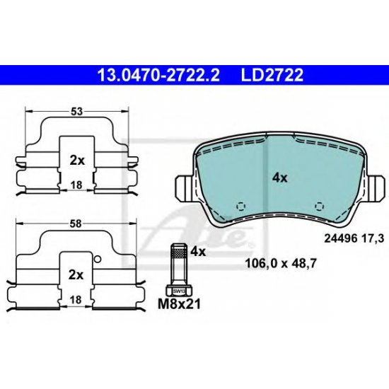 set placute frana,frana disc