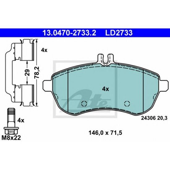 set placute frana,frana disc