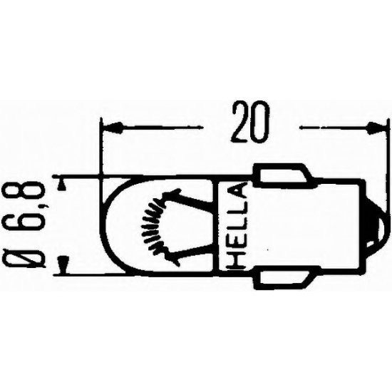 Bec J 12V 2W BA 7 s HELLA 8GP002066121 Bec J 12V 2W BA 7 s HELLA 8GP002066121