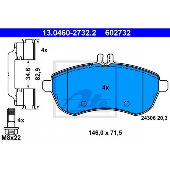 set placute frana,frana disc