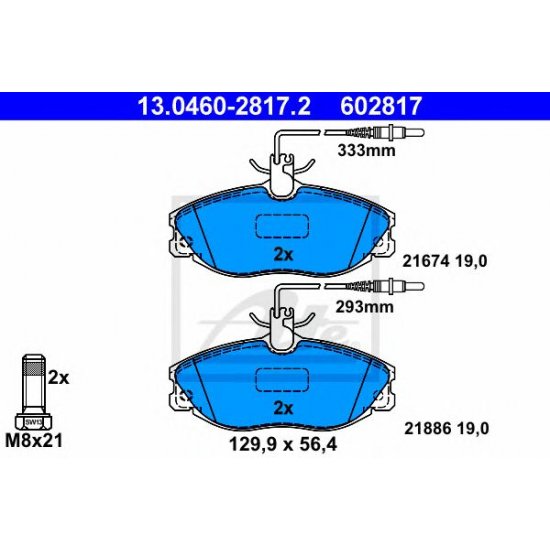set placute frana,frana disc