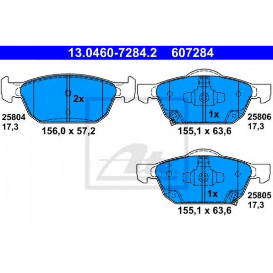 set placute frana,frana disc