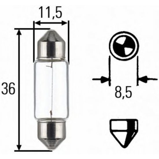 Bec  ilum nr circulatie C5W  1 HELLA 8GM002092121